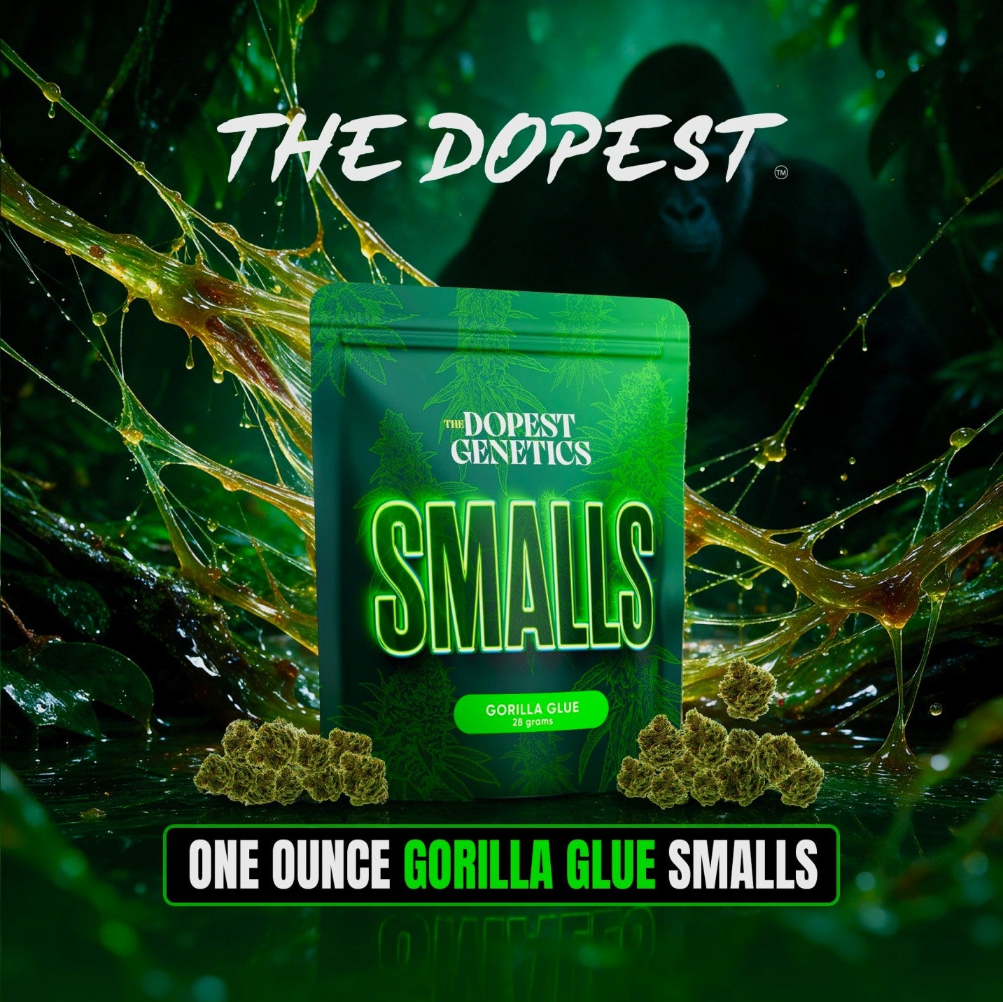 Smalls: Gorilla Glue Hybrid flower 28 grams
